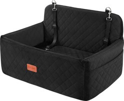NEEZUKAR Travel Dog Car Booster Seat with Thick Cushion & 2 Safety Leashes, 29.5 x 20 x 20-in, Black slide 1 of 6