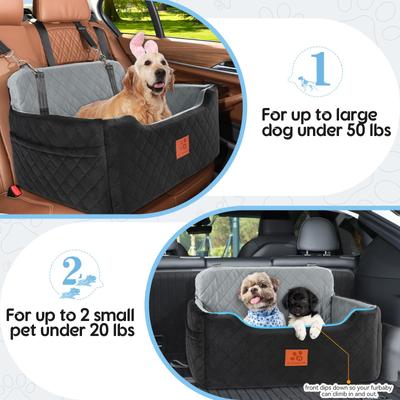 Show full view: XIEEAOZEE Thick Cushion, Detachable & Washable Dog Car Booster Seat with Storage Pockets, 28.5 x 20.5 x 20.5-in, Black/Grey slide 4 of 6