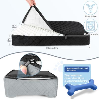 Show full view: XIEEAOZEE Thick Cushion, Detachable & Washable Dog Car Booster Seat with Storage Pockets, 28.5 x 20.5 x 20.5-in, Black/Grey slide 5 of 6