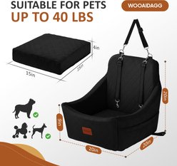 WOOAIDAGG Travel Dog Car Seat with Seat Belt & 3 Adjustable Straps, 20 x 20 x 20-in, Black slide 2 of 6