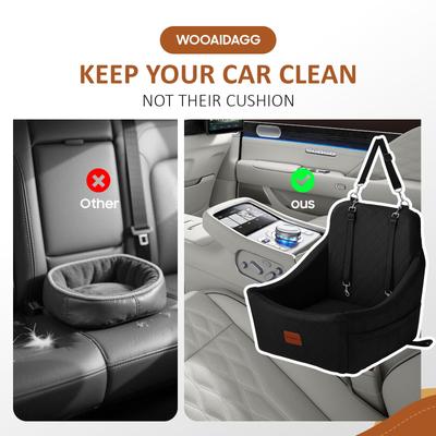 Show full view: WOOAIDAGG Travel Dog Car Seat with Seat Belt & 3 Adjustable Straps, 20 x 20 x 20-in, Black slide 6 of 6