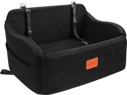 INDYBUD 2 Safety Leashes & Pockets Machine-Washable Car Dog Automobile Booster Seat, 30 x 19 x 15-in, Black slide 1 of 7