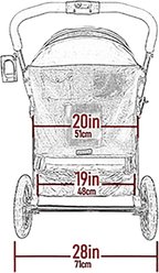 Pet Gear No-Zip Double Pet Stroller, Ecru slide 2 of 3