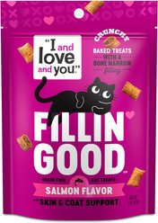 I and Love and You Fillin Good Salmon Flavor with Skin & Coat Support Grain-Free Crunchy Cat Treats, 2-oz bag