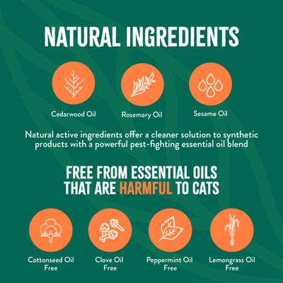 Show full view: TropiClean Natural* Flea + Tick Home Cat Spray, 32-fl oz bottle slide 4 of 8