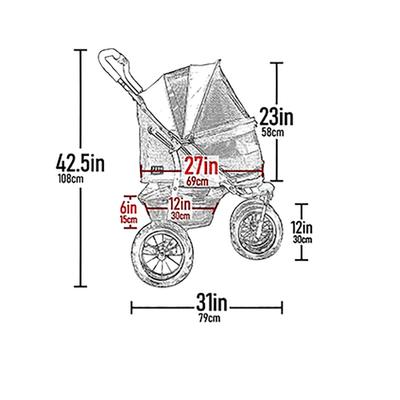 Show full view: Pet Gear No-Zip Double Pet Stroller, Boysenberry slide 6 of 8