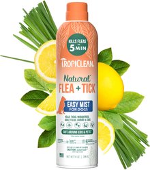 TropiClean Natural* Flea + Tick Easy Mist Spray for Dogs, 14-fl oz bottle