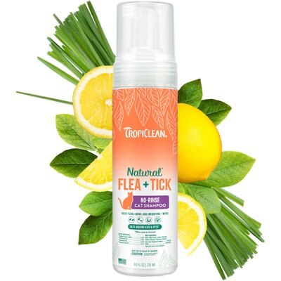 TropiClean TropiClean Natural* Flea + Tick Waterless Cat Shampoo, 7.4-fl oz bottle