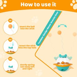 Pet Fit For Life Tumbler with Ball, Worm & Hook Attachment Treat Dispenser Cat Toy, Orange, Medium slide 2 of 6