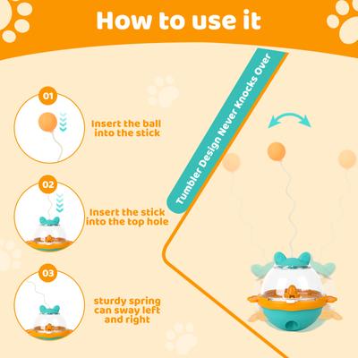 Show full view: Pet Fit For Life Tumbler with Ball, Worm & Hook Attachment Treat Dispenser Cat Toy, Orange, Medium slide 3 of 6