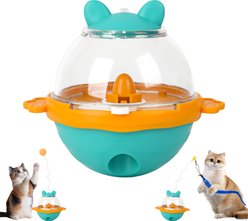 Pet Fit For Life Tumbler with Ball, Worm & Hook Attachment Treat Dispenser Cat Toy, Orange, Medium