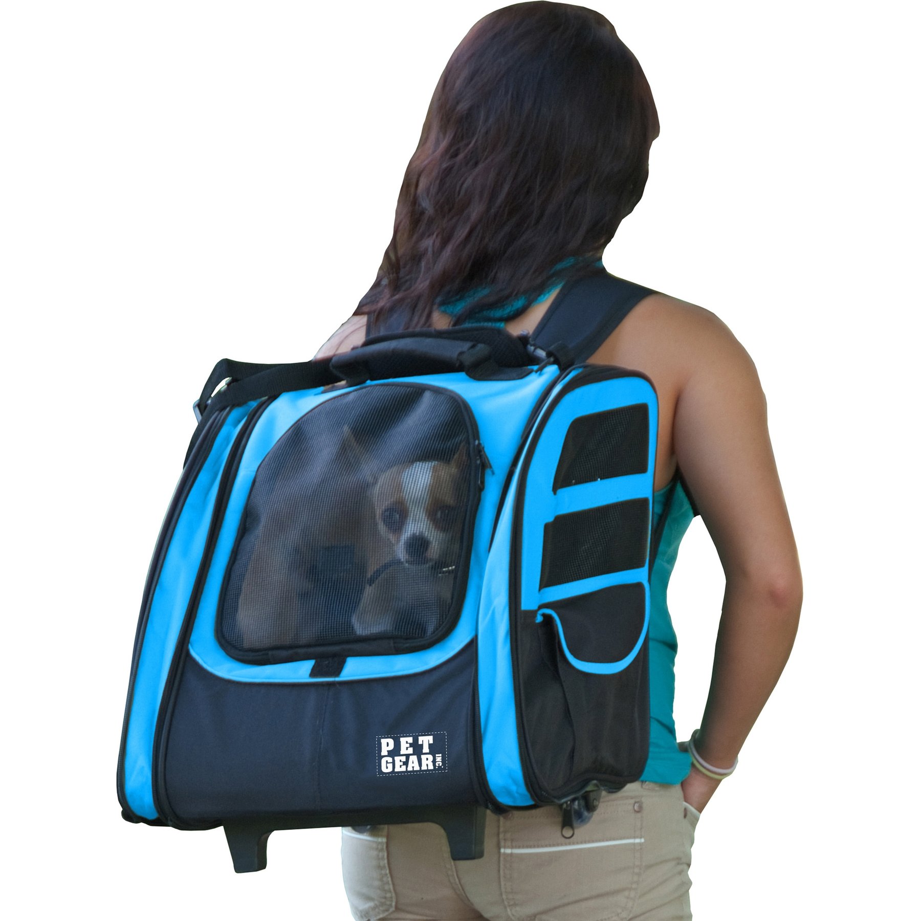 Pet Gear I-GO2 Traveler Backpack Dog & Small Pet Carrier, Ocean Blue