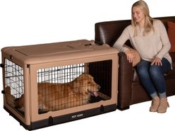 Pet Gear The Other Door Steel Dog Crate, Tan/Black, 42 inch