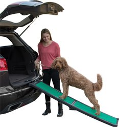 Pet Gear Bi-Fold Dog Ramp with supertrax, Black/Green