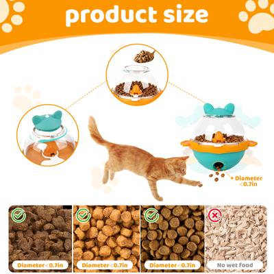 Show full view: Pet Fit For Life Tumbler with Ball, Worm & Hook Attachment Treat Dispenser Cat Toy, Orange, Medium slide 5 of 6