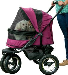 Pet Gear No-Zip Double Pet Stroller, Boysenberry
