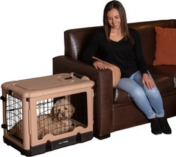 Pet Gear The Other Door Steel Dog Crate, Tan/Black, 27 inch