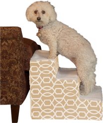 Pet Gear Trellis Print Designer 3-Step Dog Stairs, Natrural Beige