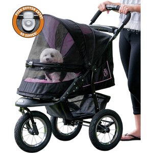 PET GEAR No-Zip Double Pet Stroller, Boysenberry - Chewy.com