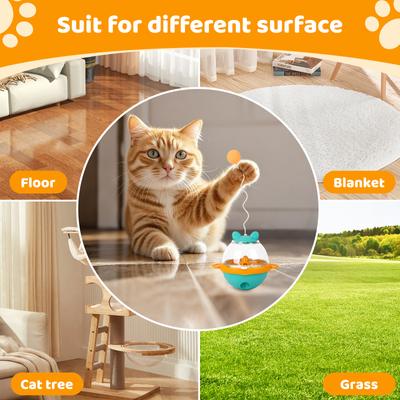 Show full view: Pet Fit For Life Tumbler with Ball, Worm & Hook Attachment Treat Dispenser Cat Toy, Orange, Medium slide 6 of 6