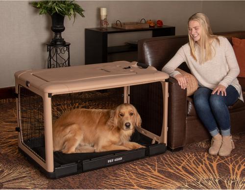Show full view: Pet Gear The Other Door Steel Dog Crate, Tan/Black, 42 inch slide 2 of 6