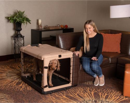 Show full view: Pet Gear The Other Door Steel Dog Crate, Tan/Black, 36 inch slide 3 of 6