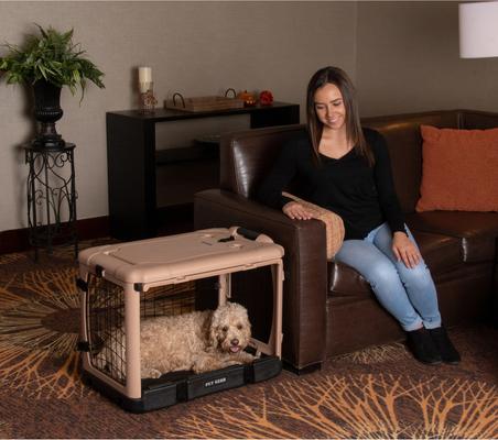 Show full view: Pet Gear The Other Door Steel Dog Crate, Tan/Black, 27 inch slide 2 of 6