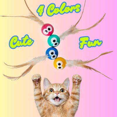 Show full view: Pet Fit For Life Bouncy Ball with Eyes & Tails Cat Toy, Multi, 4 pack slide 5 of 8