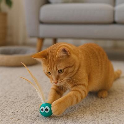 Show full view: Pet Fit For Life Bouncy Ball with Eyes & Tails Cat Toy, Multi, 4 pack slide 6 of 8
