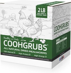 COOHGRUBS Dried Mealworms Poultry & Bird Treats, 2-lb bag