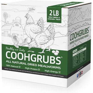 COOHGRUBS Dried Mealworms Poultry & Bird Treats, 2-lb bag