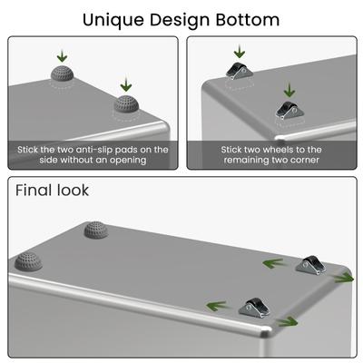 Show full view: Ptlom Stainless Steel High Sided Low Entry Corner Cat Litter Box, 22.8 x 14.8 x 14.5-in slide 9 of 12