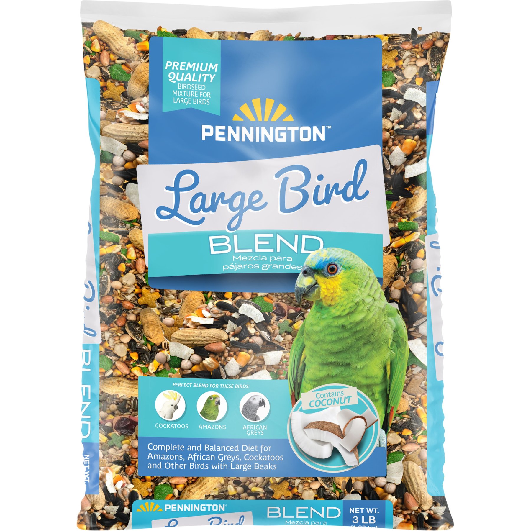 Pennington Large Bird Blend Bird Food, 3-lb bag