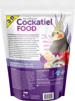 Show full view: 3-D Cockatiel Natural Bird Food, 3-lb bag slide 2 of 9