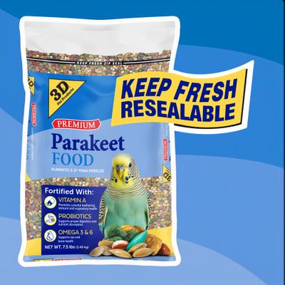 Show full view: 3-D Parakeet Food, 7.5-lb bag slide 9 of 9