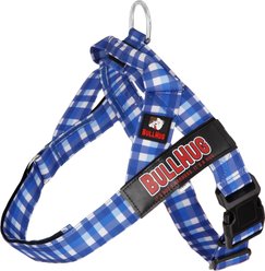 BullHug Adjustable No Choke Dog Harness, Blue Plaid, Large: 29 to 33-in chest