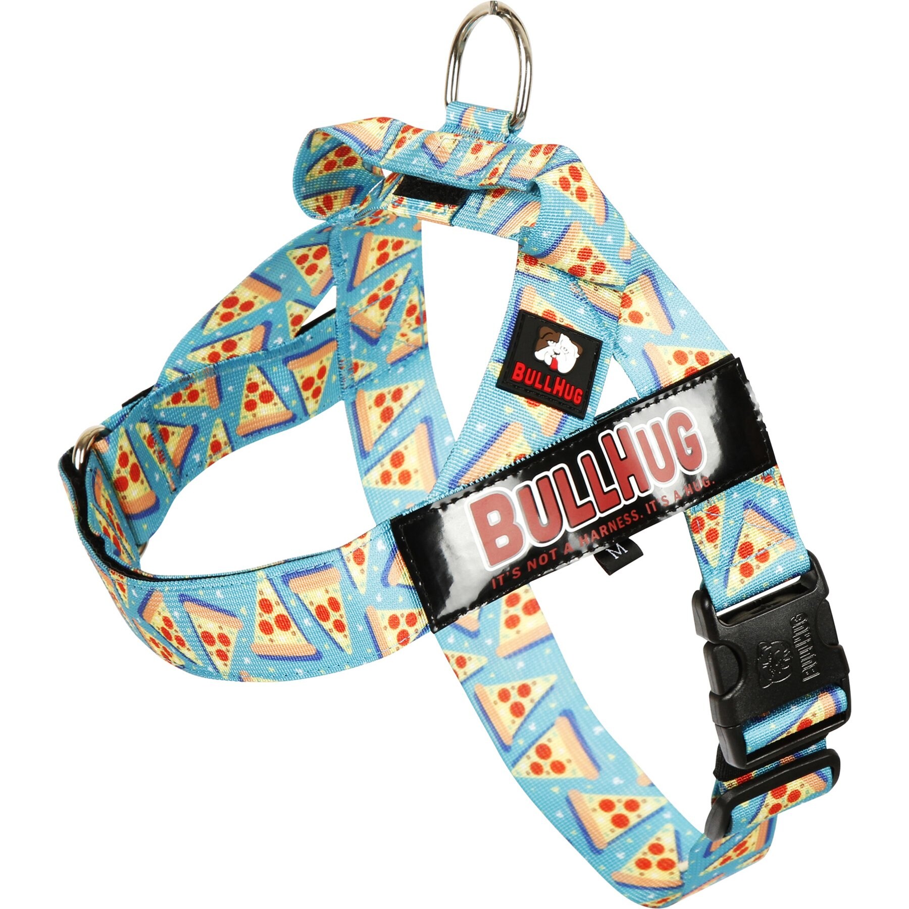 BullHug Adjustable No Choke Dog Harness, Pizza, X-Large: 32 to 36-in chest
