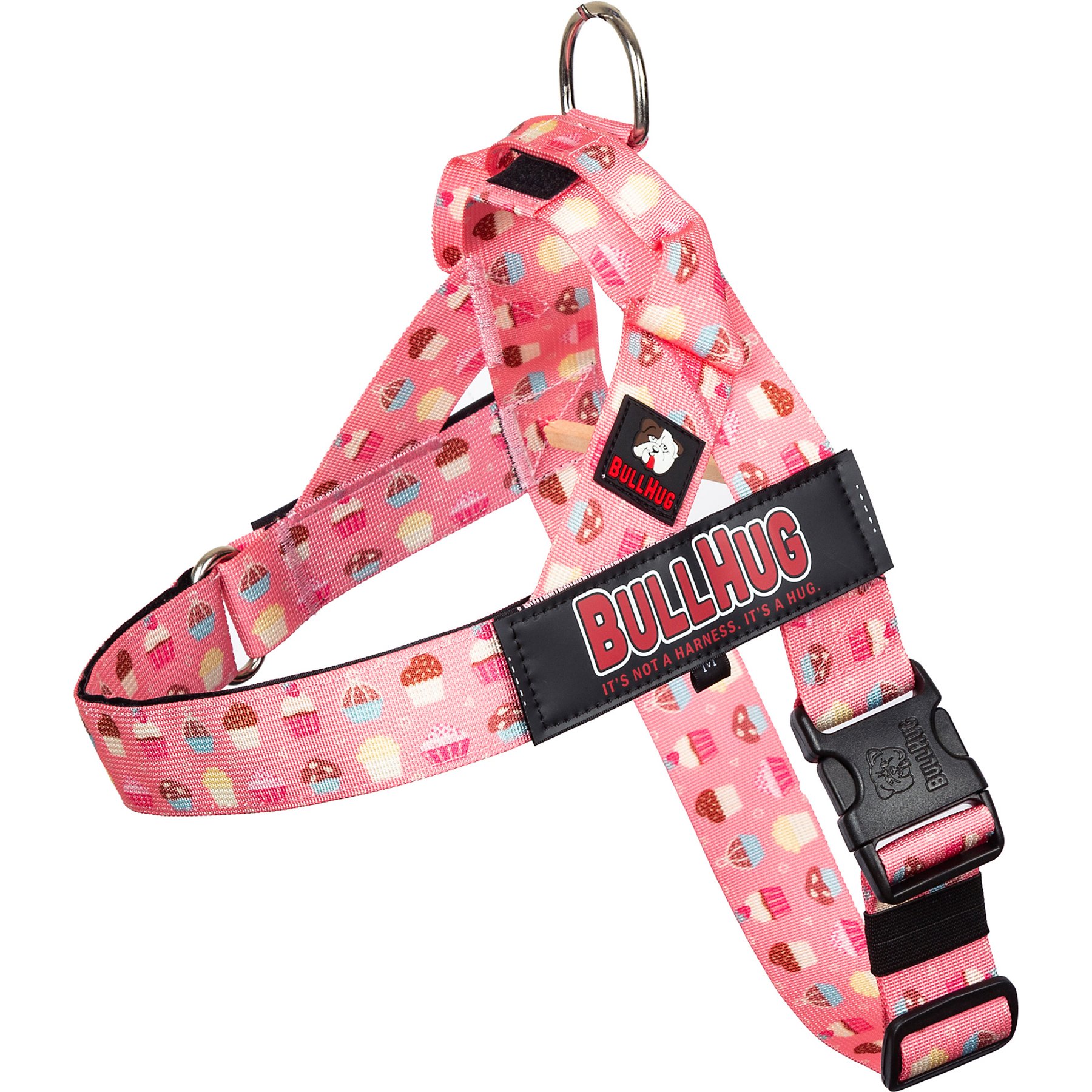 BullHug Adjustable No Choke Dog Harness, Cupcakes, Medium: 24 to 29-in chest