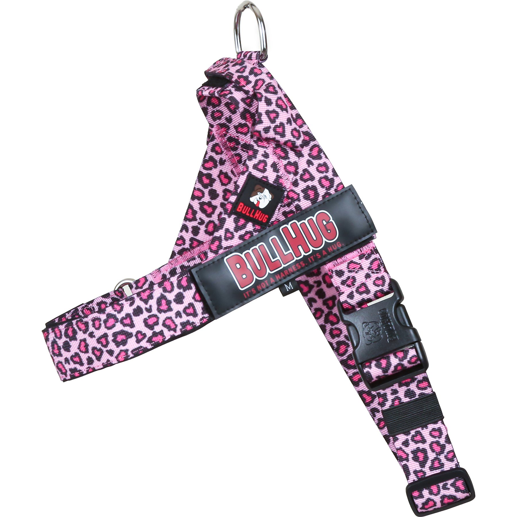 BullHug Adjustable No Choke Dog Harness, Leopard Pink, Medium: 24 to 29-in chest