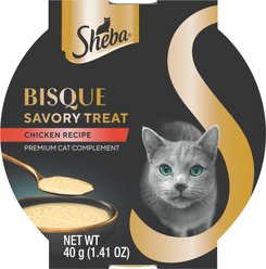 Sheba Bisque Chicken Recipe Grain-Free Lickable Cat Treats & Food Topper, 1.4-oz tray, case of 14