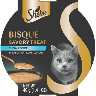 Sheba Sheba Bisque Tuna Recipe Grain-Free Lickable Cat Treats & Food Topper, 1.4-oz tray, case of 14