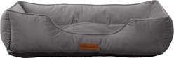 MODERN THREADS Luxury Tufted Velvet Cuddler Dog & Cat Bed, Charcoal, 28 x 21 x 9-in