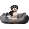 Show in main carousel: MODERN THREADS Luxury Tufted Velvet Cuddler Dog & Cat Bed, Charcoal, 28 x 21 x 9-in slide 2 of 5