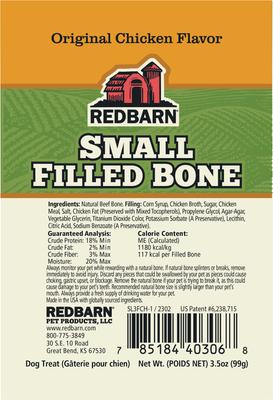 Show full view: Redbarn Small Chicken Filled Bones Dog Treats, 2.5-in chew, 1 count slide 10 of 12