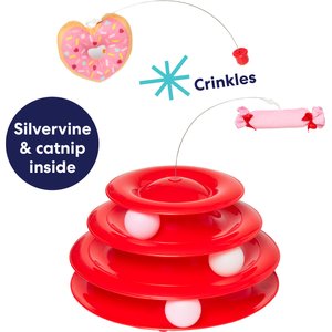 Frisco Valentine Cat Tracks Cat Toy with Silvervine & Catnip, Candy & Donut