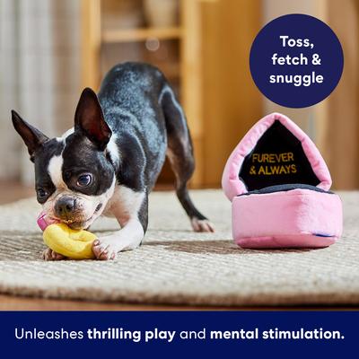 Show full view: Frisco Valentine Ring 2-in-1 Plush Squeaky Dog Toy, Pink, Small slide 4 of 8