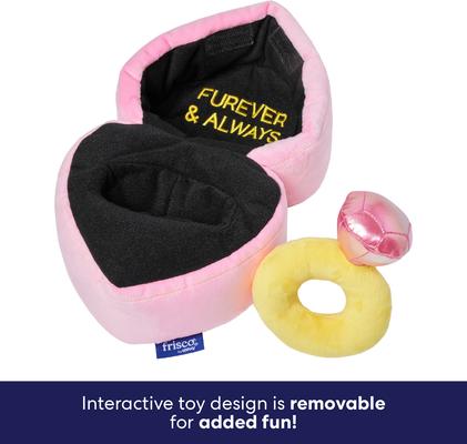 Show full view: Frisco Valentine Ring 2-in-1 Plush Squeaky Dog Toy, Pink, Small slide 3 of 8