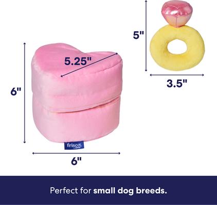 Show full view: Frisco Valentine Ring 2-in-1 Plush Squeaky Dog Toy, Pink, Small slide 2 of 8