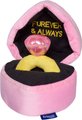 Frisco Valentine Ring 2-in-1 Plush Squeaky Dog Toy, Pink, Small