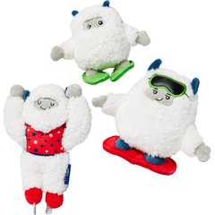 Frisco Winter Sports Friendly Yetis Plush Squeaky Dog Toy, Medium/Large, 3 count